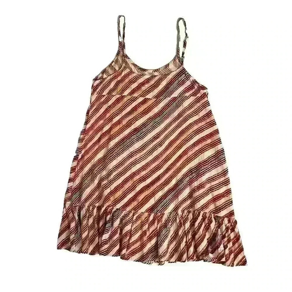 Urban Outfitters Womens Size XS Striped Mini Sun Dress Ruffled Hem 100% Viscose - Picture 11 of 13